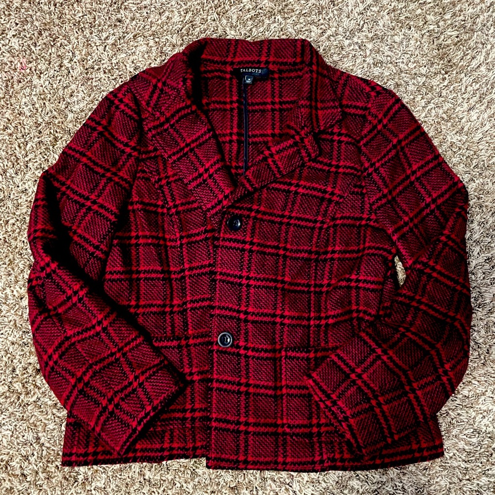 Red and black Talbots Blazer size 16